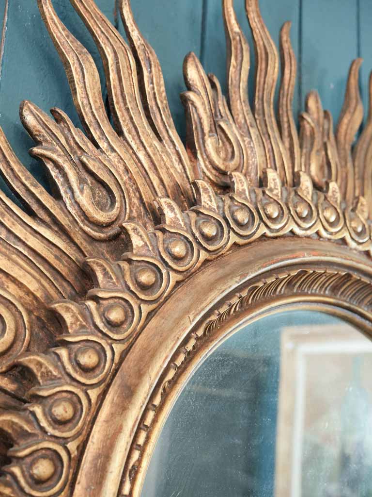 Patinated gold leaf mirrored piece