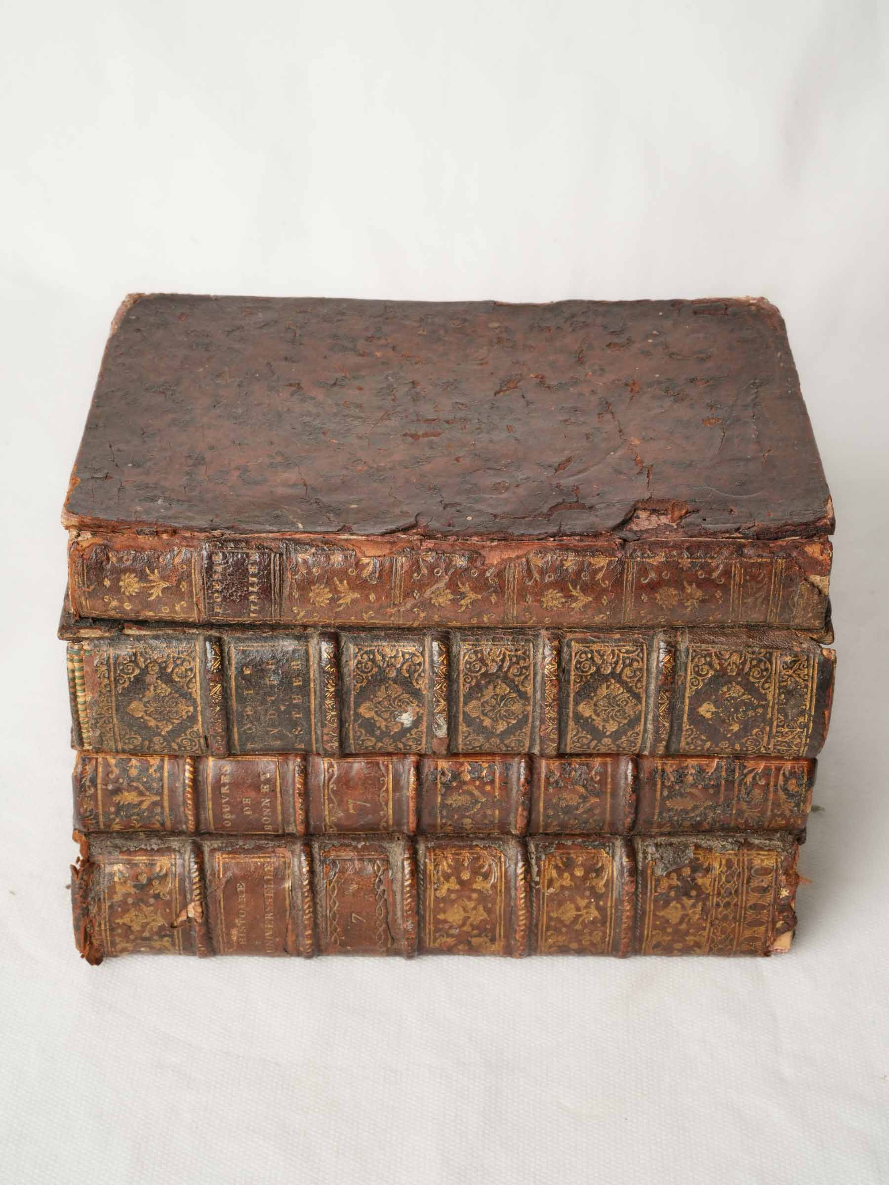 Petite French Hidden Drinks Set Disguised as Antique Books, Late 19th Century - 5½" x 8¾"