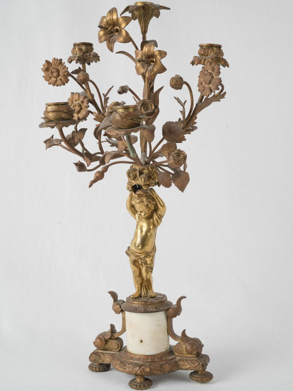 Ornate 19th-century French floral candelabra