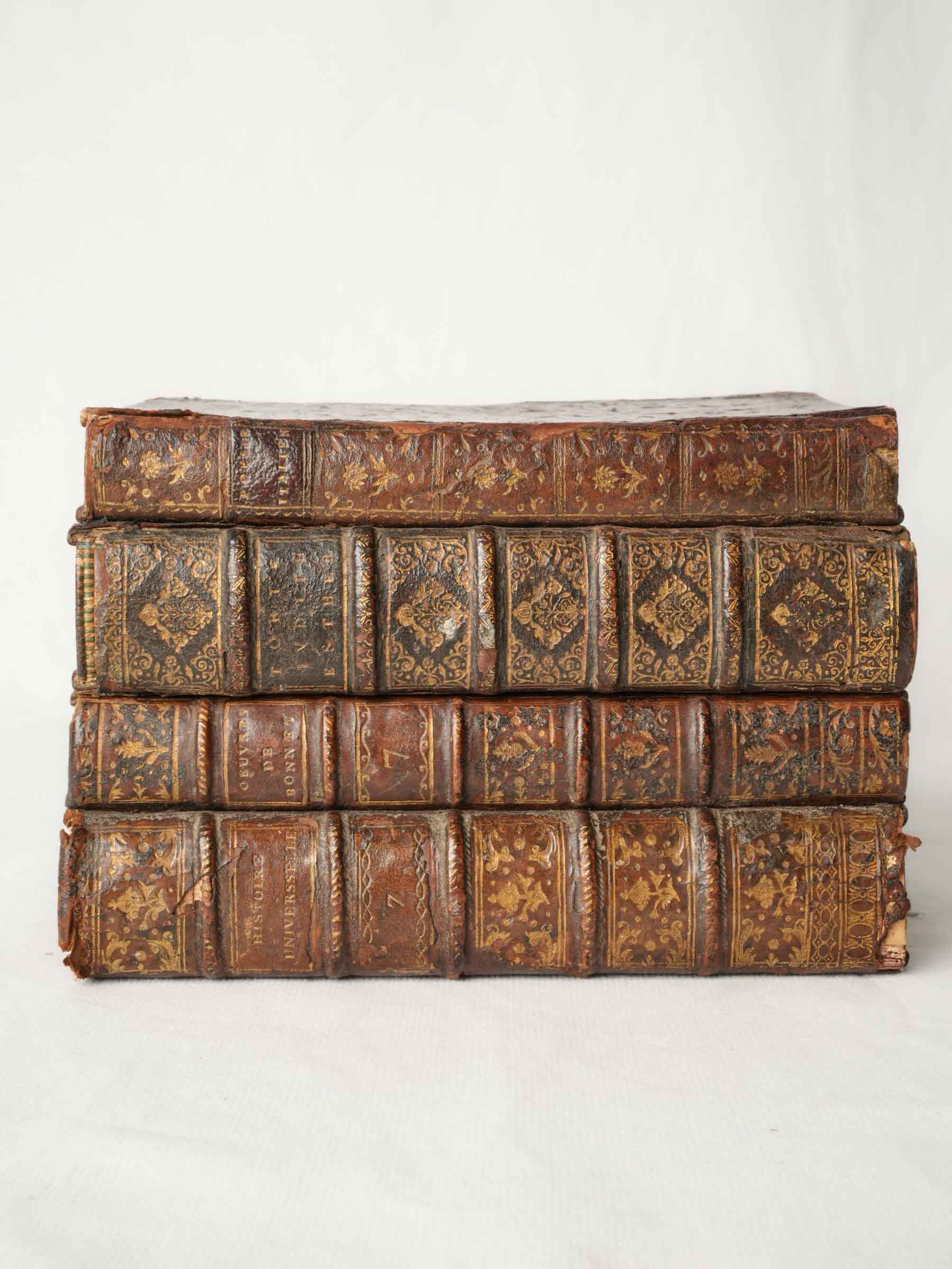 Petite French Hidden Drinks Set Disguised as Antique Books, Late 19th Century - 5½" x 8¾"