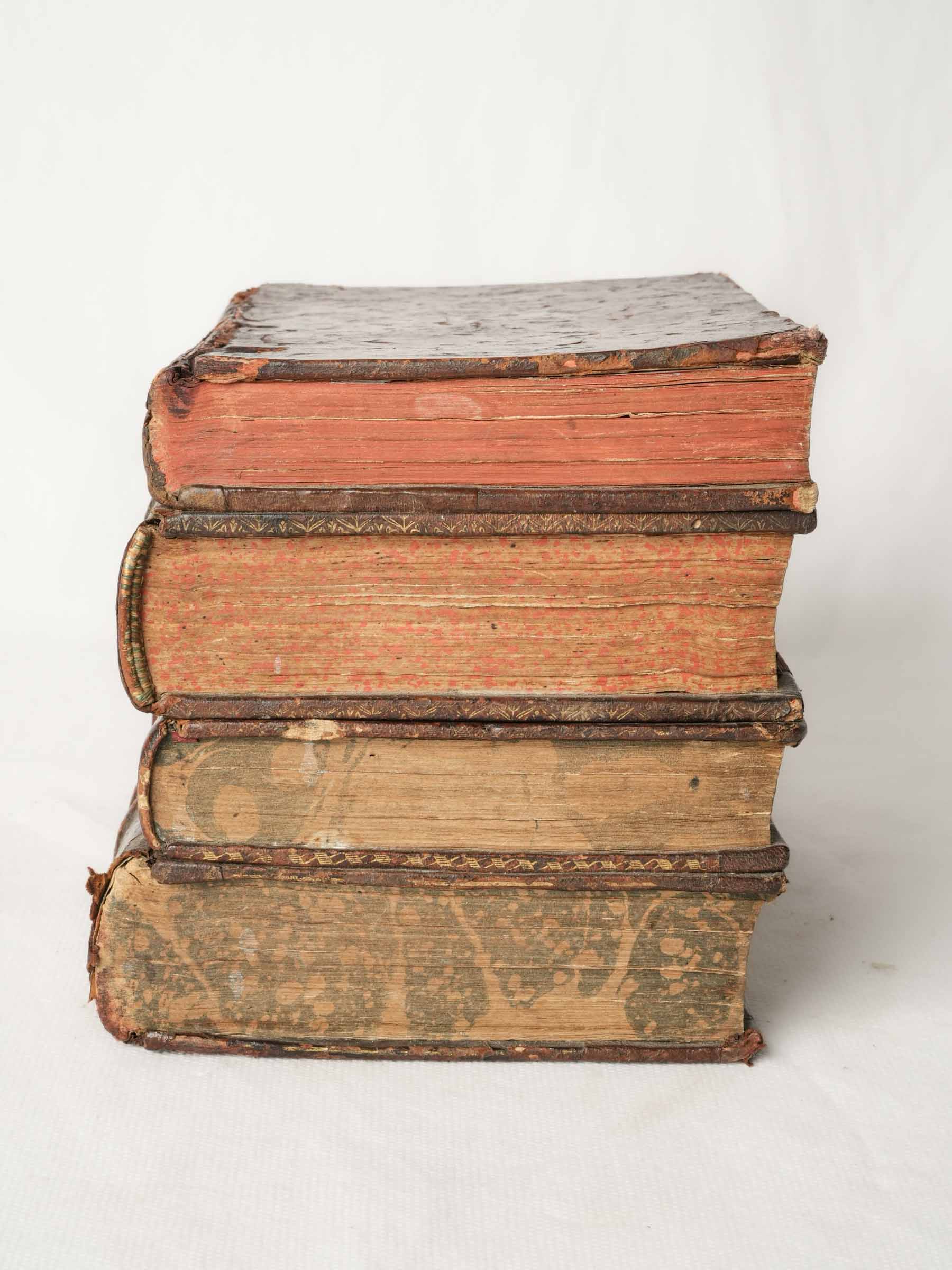 Petite French Hidden Drinks Set Disguised as Antique Books, Late 19th Century - 5½" x 8¾"