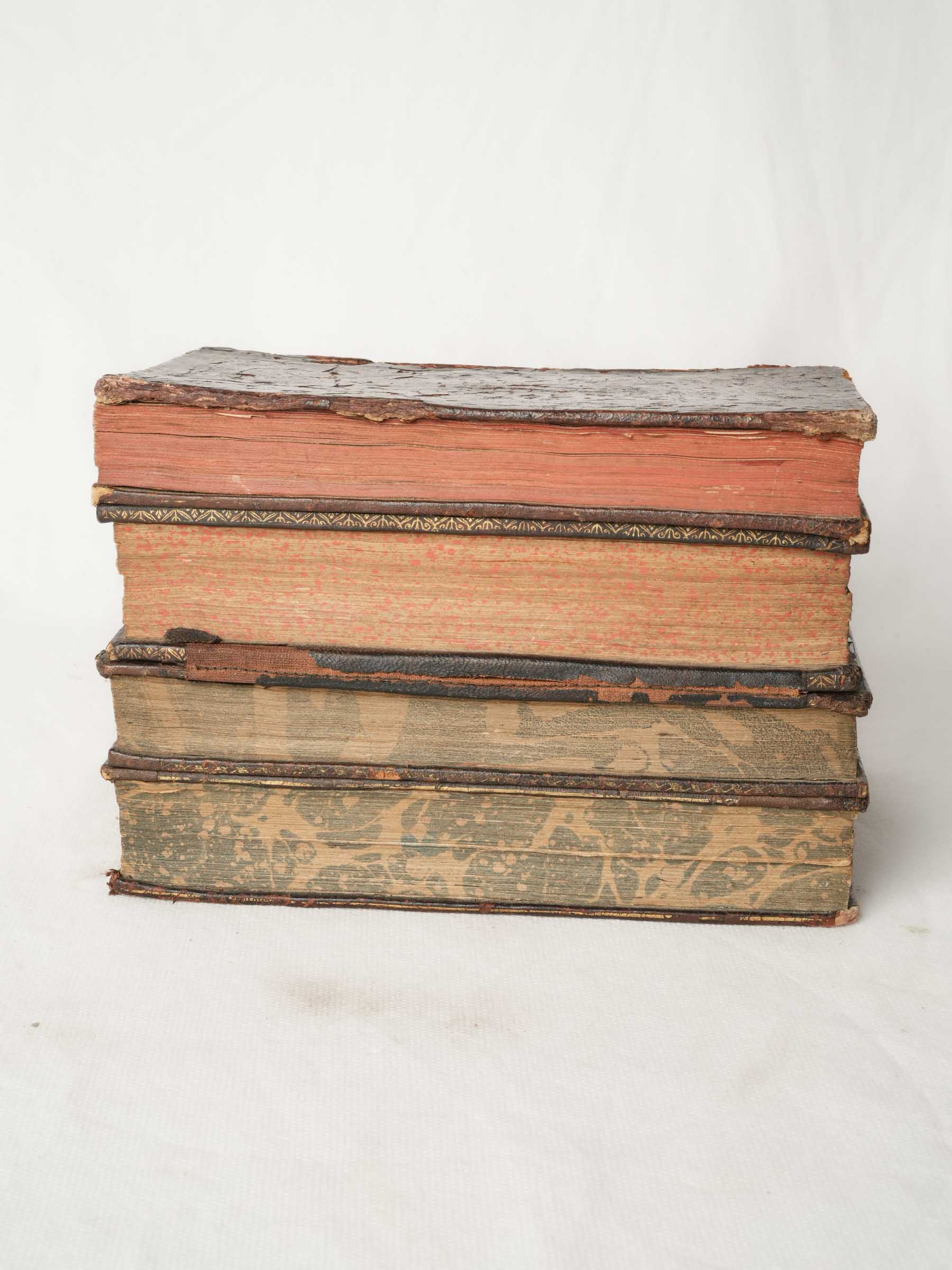 Petite French Hidden Drinks Set Disguised as Antique Books, Late 19th Century - 5½" x 8¾"