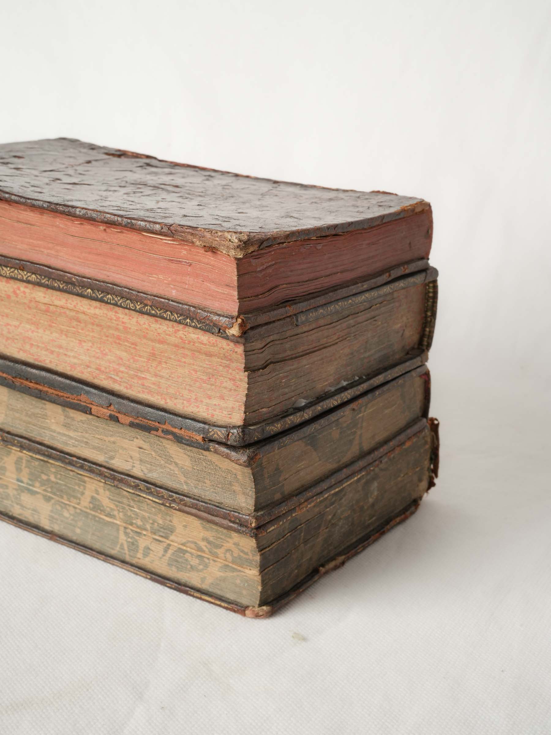 Petite French Hidden Drinks Set Disguised as Antique Books, Late 19th Century - 5½" x 8¾"