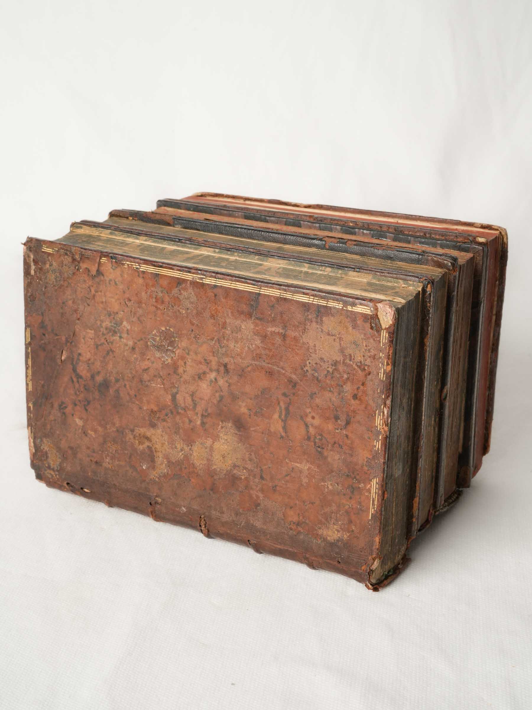Petite French Hidden Drinks Set Disguised as Antique Books, Late 19th Century - 5½" x 8¾"