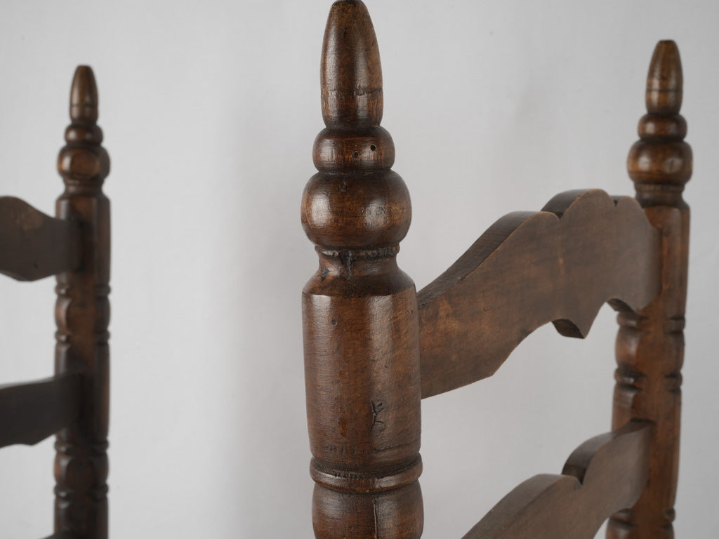 Rustic farmhouse style ladderback dining chairs