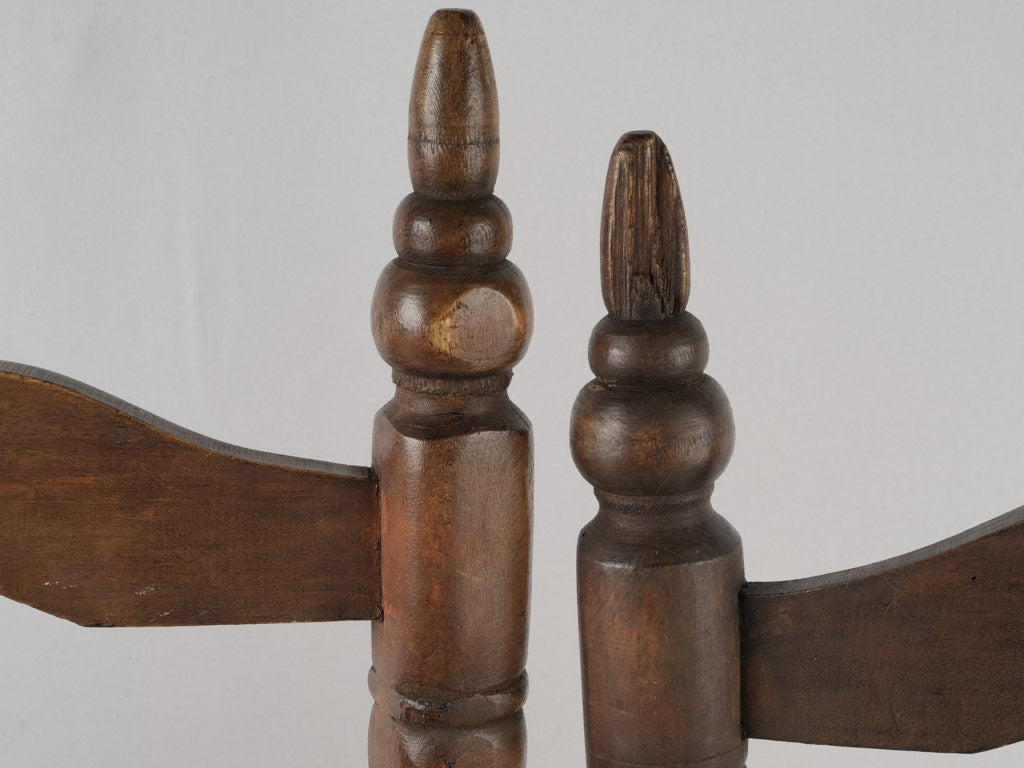 Weathered walnut ladderback rush seat chairs