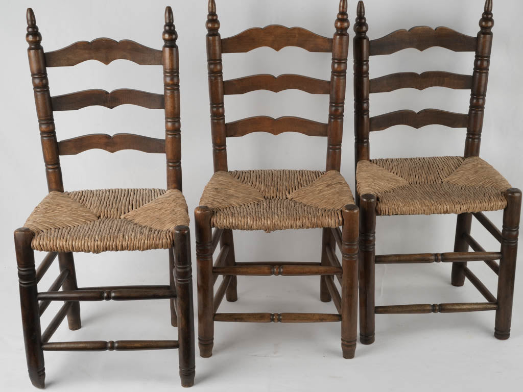 Handcrafted heritage rush seat dining chairs