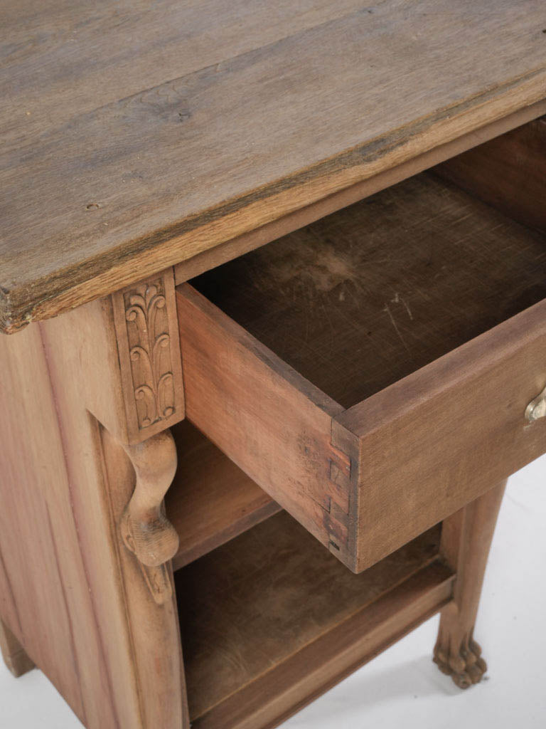 Stripped walnut side table  