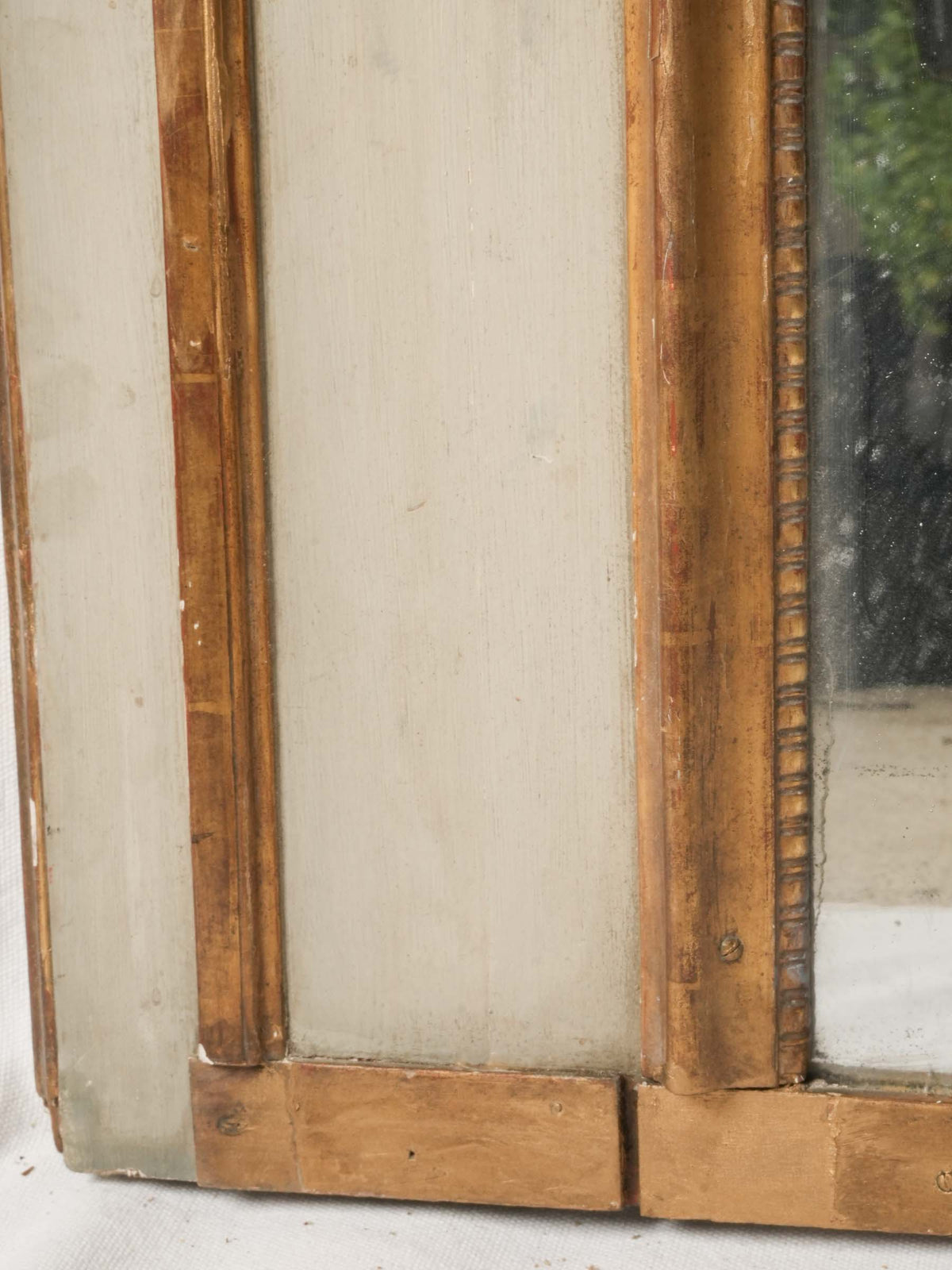 Antique French Trumeau Mirror with a Painted Scene of Children at Play - 71¾" x 40¼"