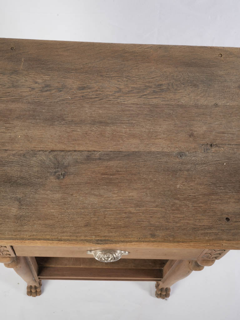 Mellow finish open cabinet table  