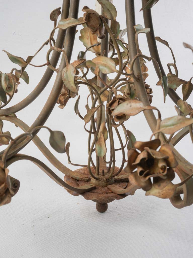 Elegant aged iron chandelier 