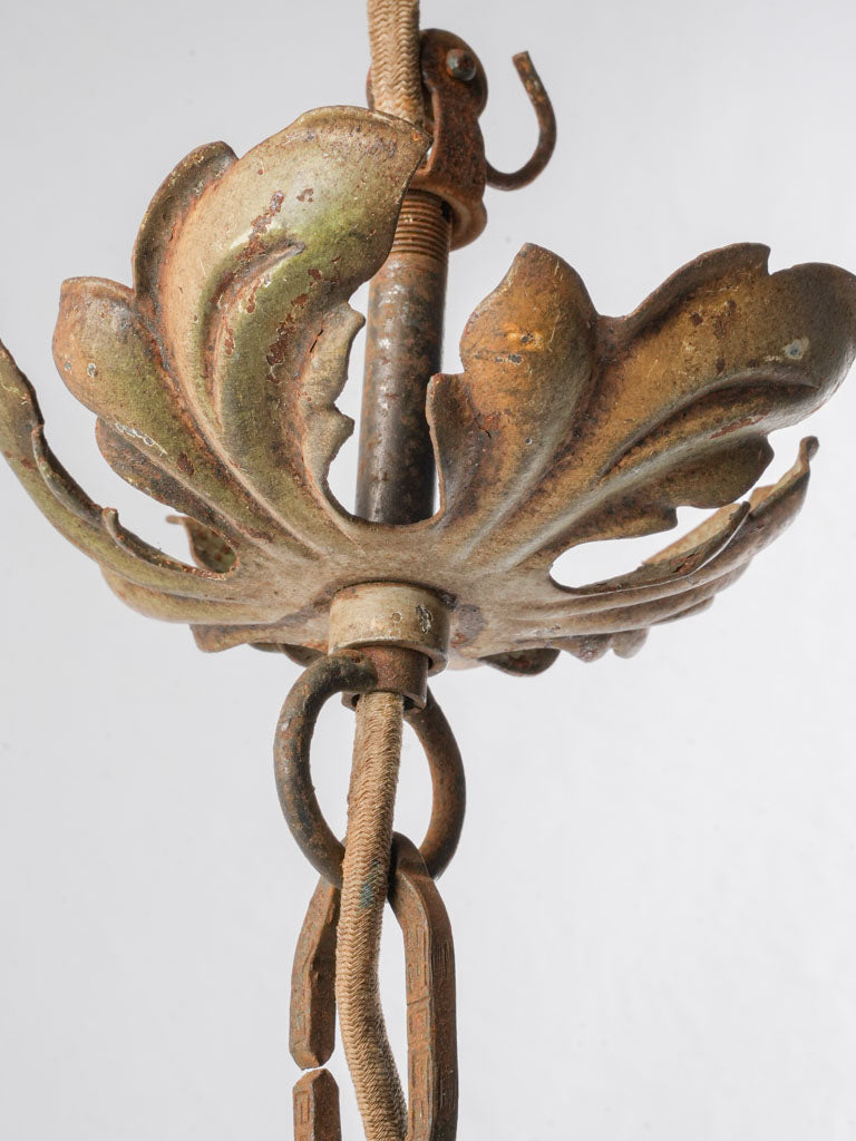 Weathered wrought iron chandelier