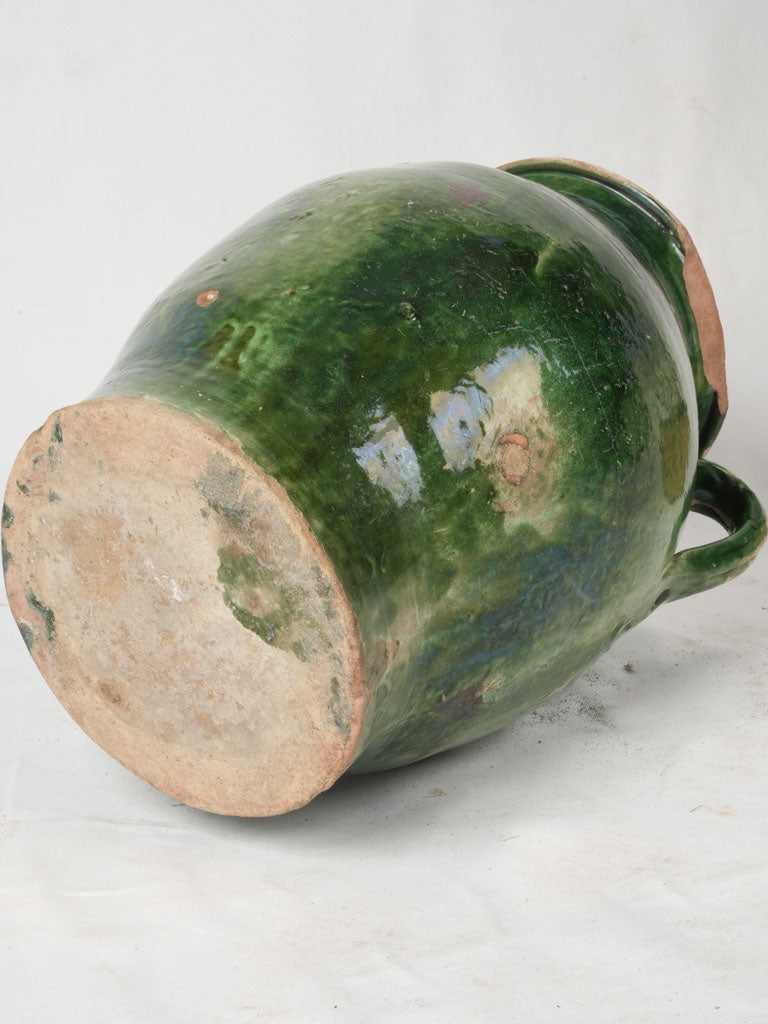 Antique French C-shaped glaze jar