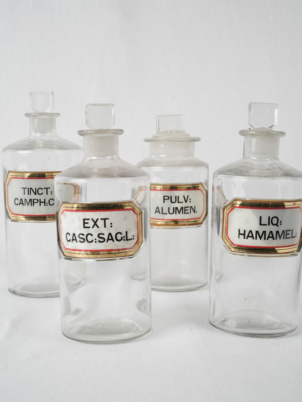 Antique glass apothecary jars set