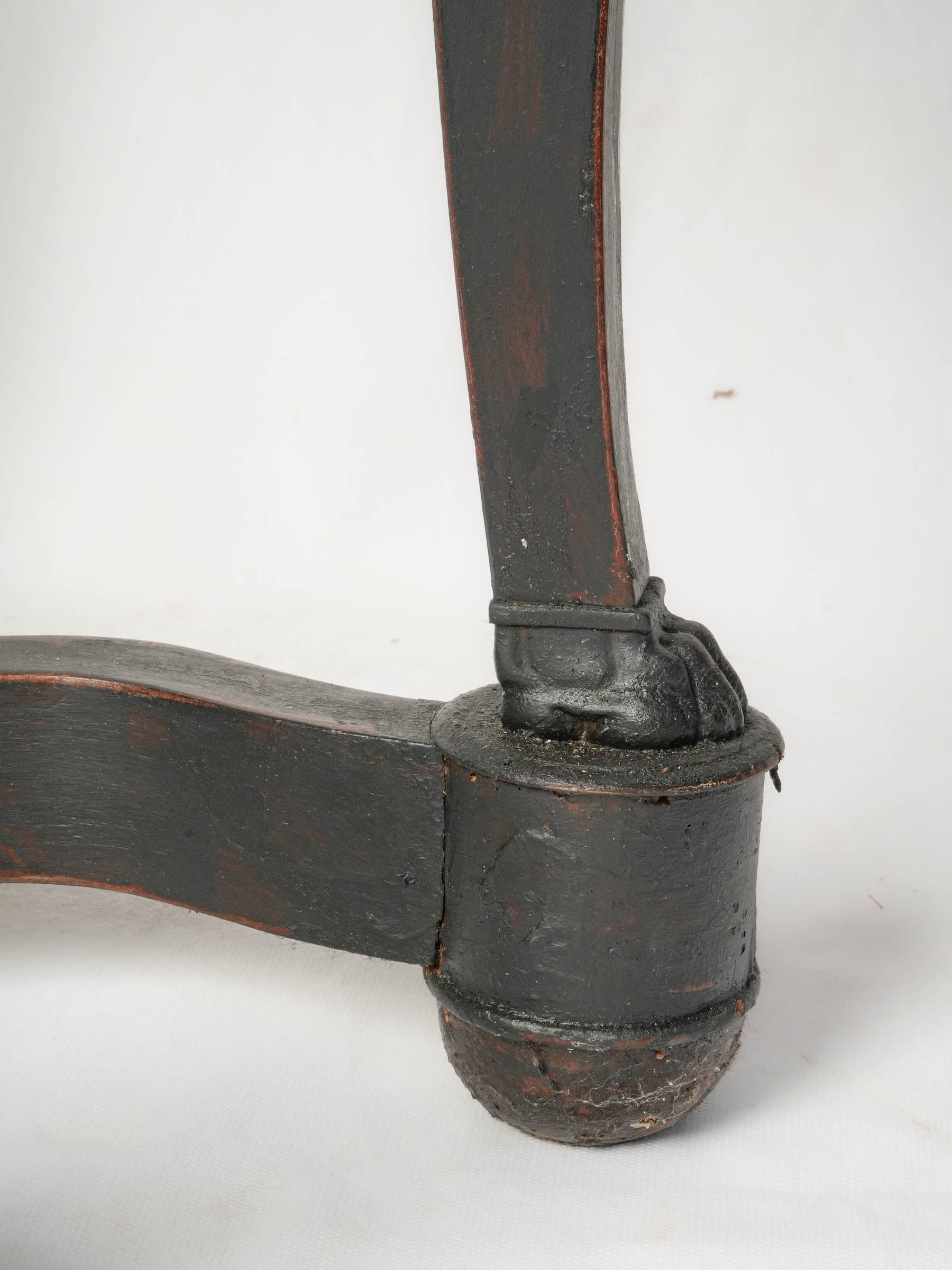 Antique French Mahogany Travailleuse with Painted Maritime Decoration, c. 1860 - 29¼"