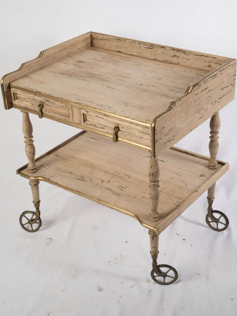 Vintage pine rolling table