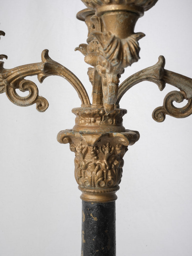 Ornate Pair of Mid-19th Century Napoleon III Bronze Candelabra - 25¼"