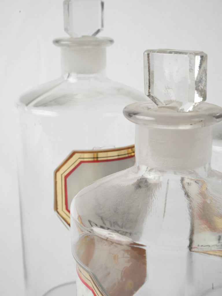 Vintage square glass jar collection