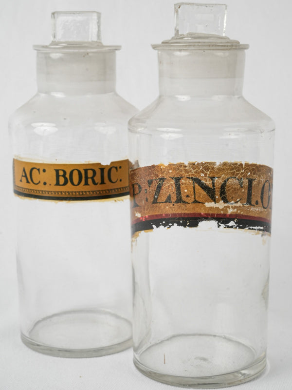 Charming antique French glass apothecary jars