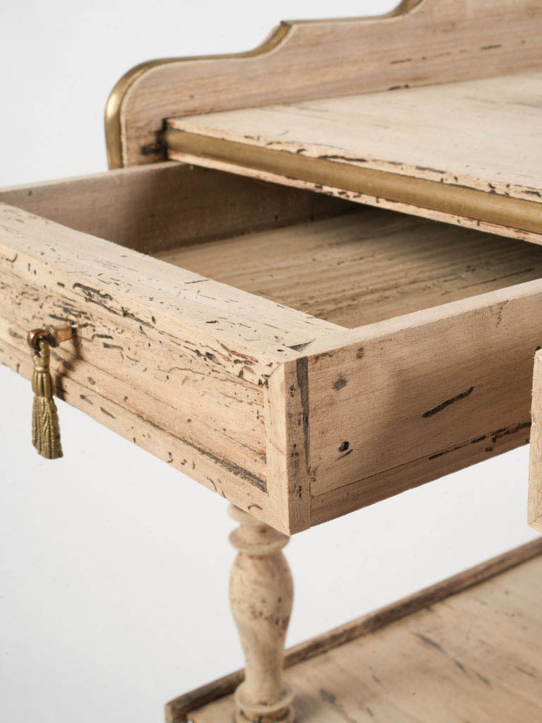 Gracefully aged rolling serving cart