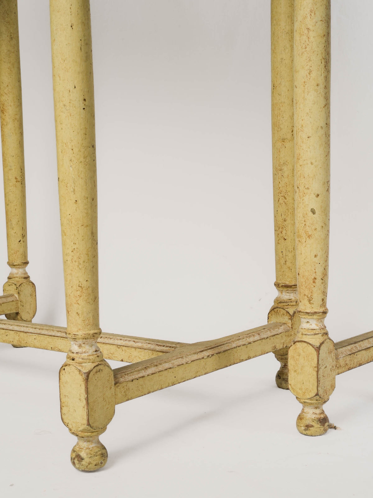 Cheerful Pair of Vintage French Painted Side Tables with Faux-Marble Tops - 27¼" x  19¾"