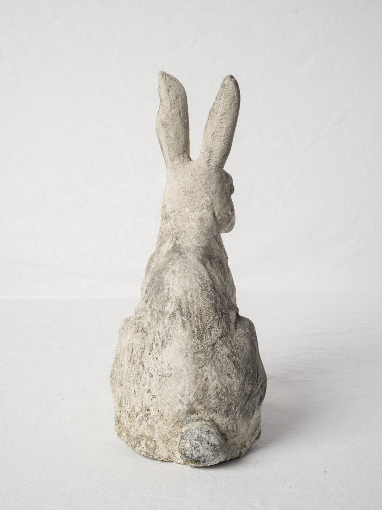 Moss-toned outdoor bunny ornament