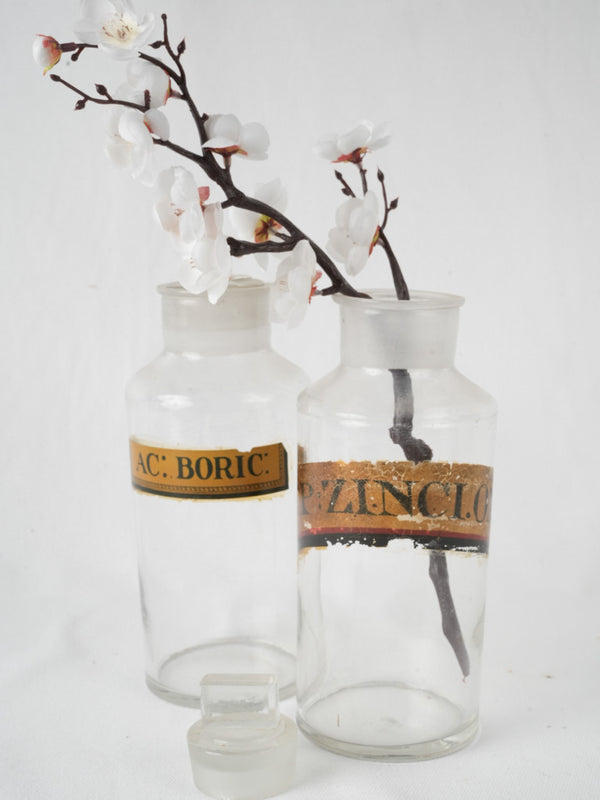 Delightful 19th-century French apothecary glass containers