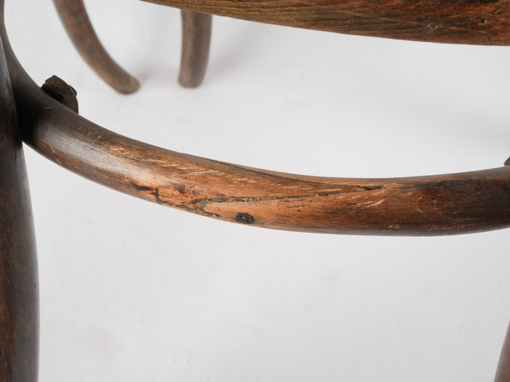 Graceful Pair of Bentwood Café Chairs with Heart-Form Backs Circa 1900