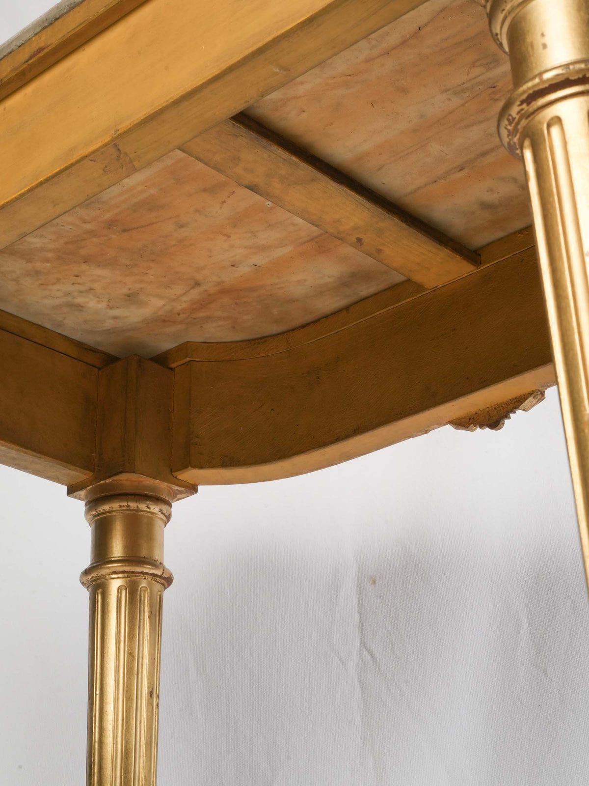 Small 19th-Century Giltwood Console Table with White Marble Top - 36¼" x  28¼"