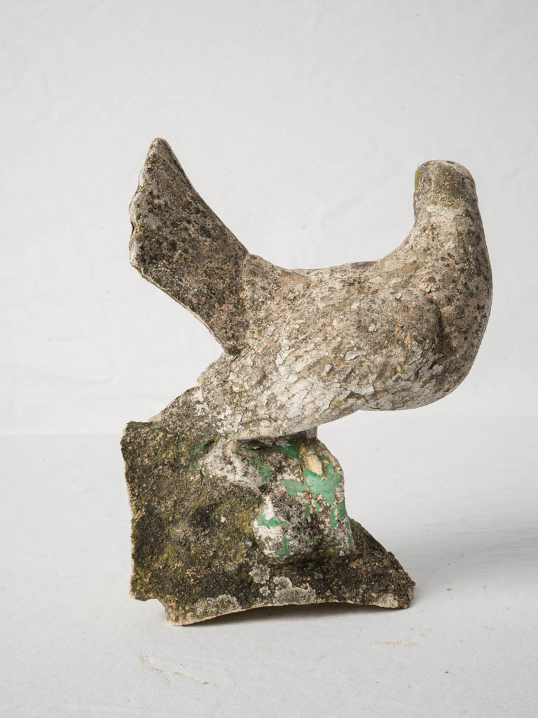 Elegant weathered dove statue 