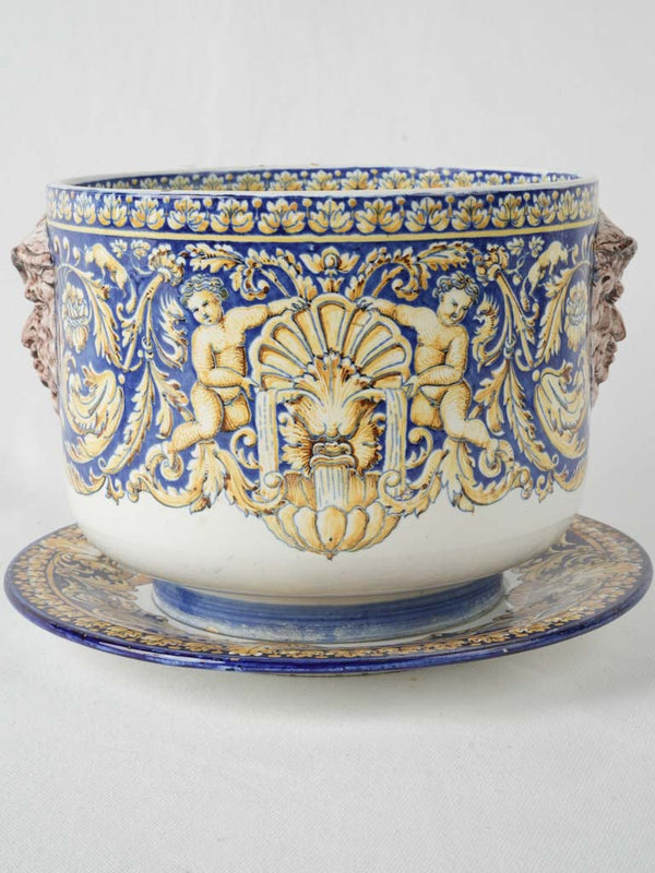 Elegant 19th-century yellow saucer pottery