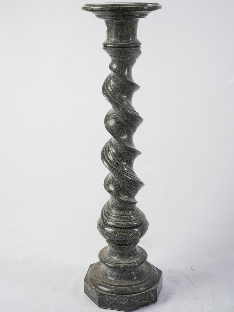 Richly veined green hardstone design  