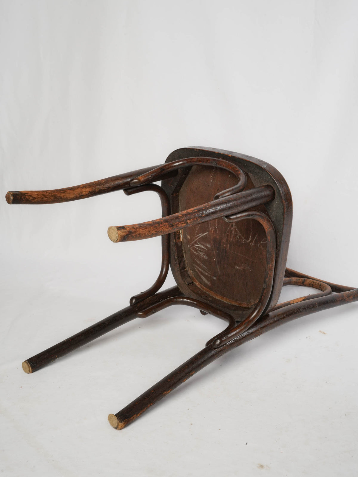 Pair of Early 20th-Century Thonet Bentwood Bistro Chairs with Embossed Seats