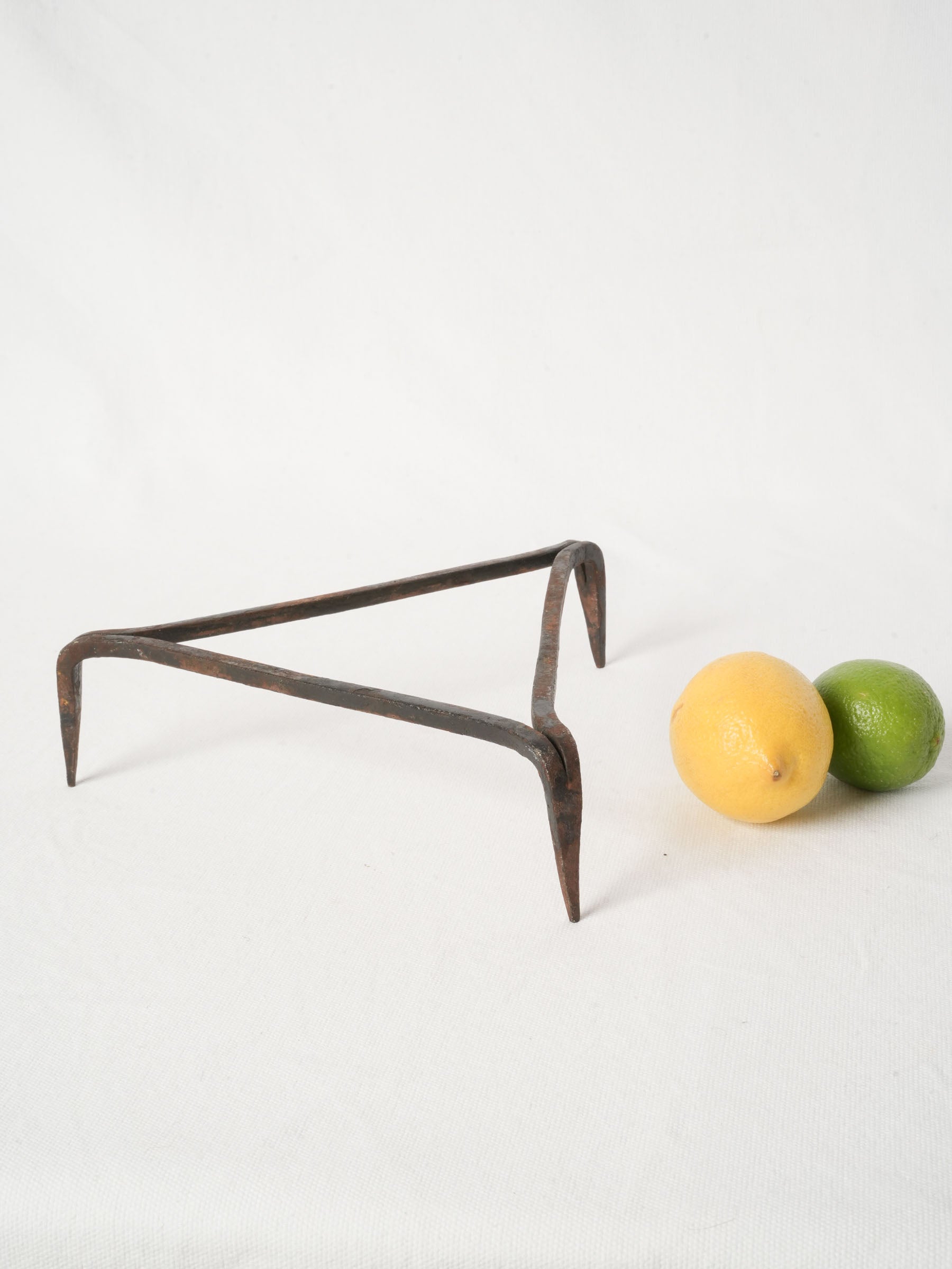 Antique Wrought Iron Triangular Trivet Stand