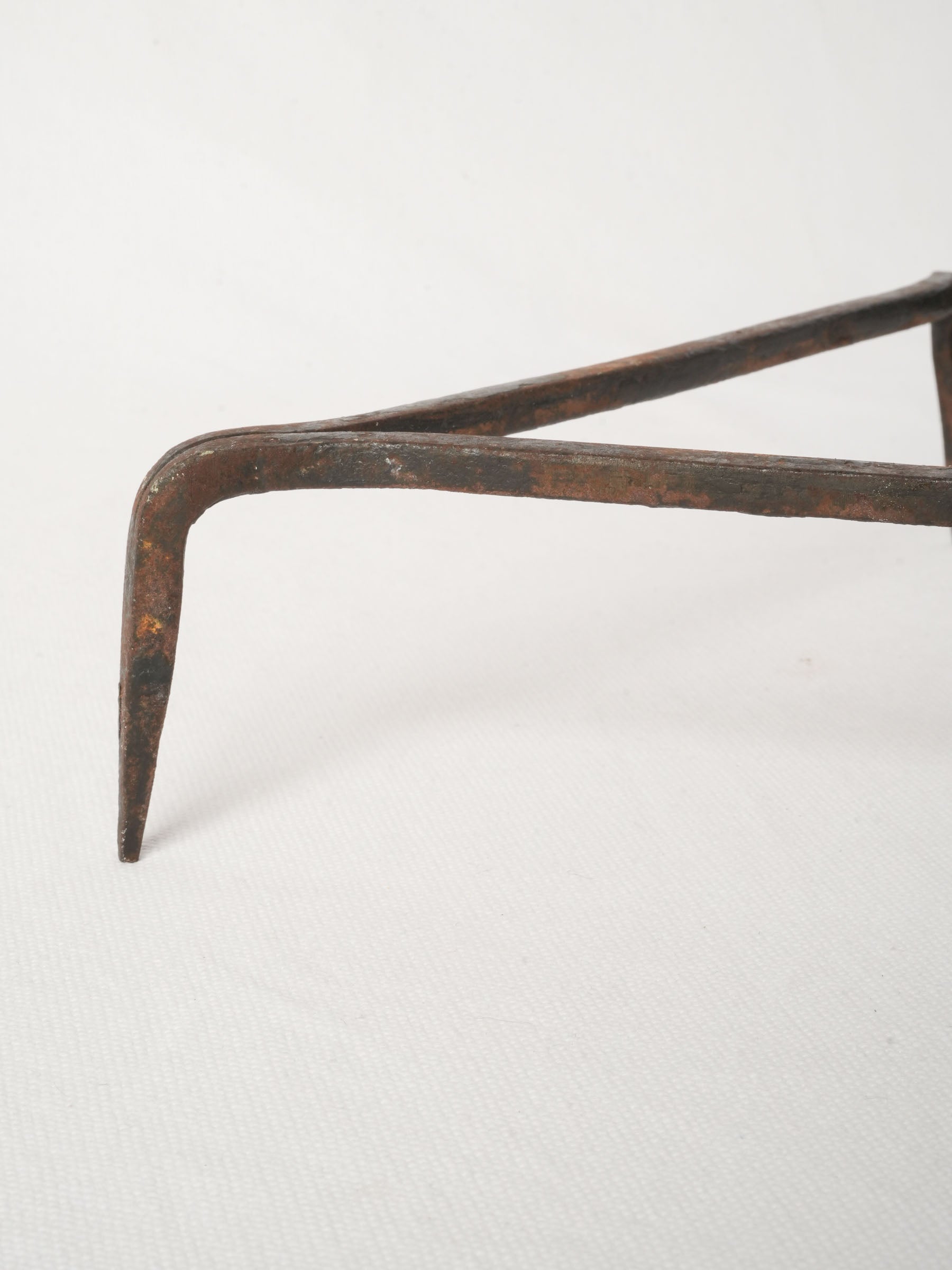 Antique Wrought Iron Triangular Trivet Stand