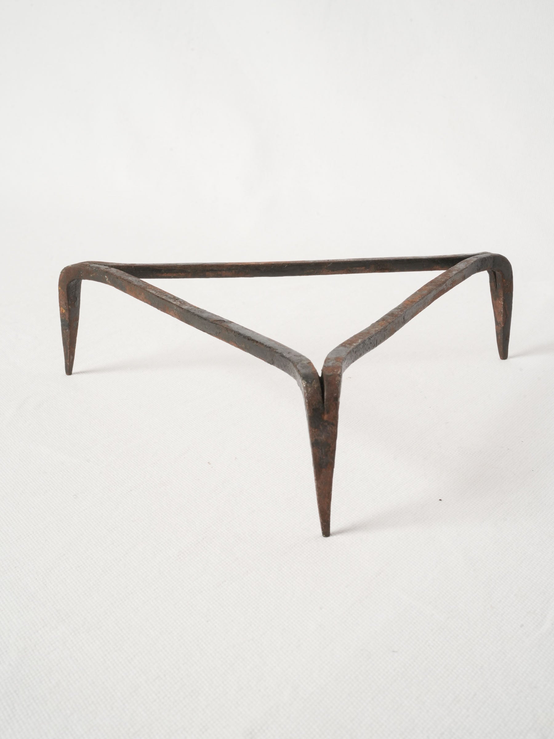Antique Wrought Iron Triangular Trivet Stand