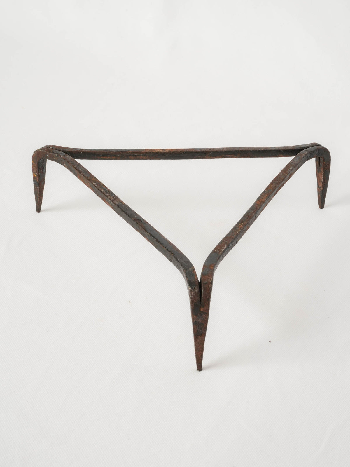 Antique Wrought Iron Triangular Trivet Stand