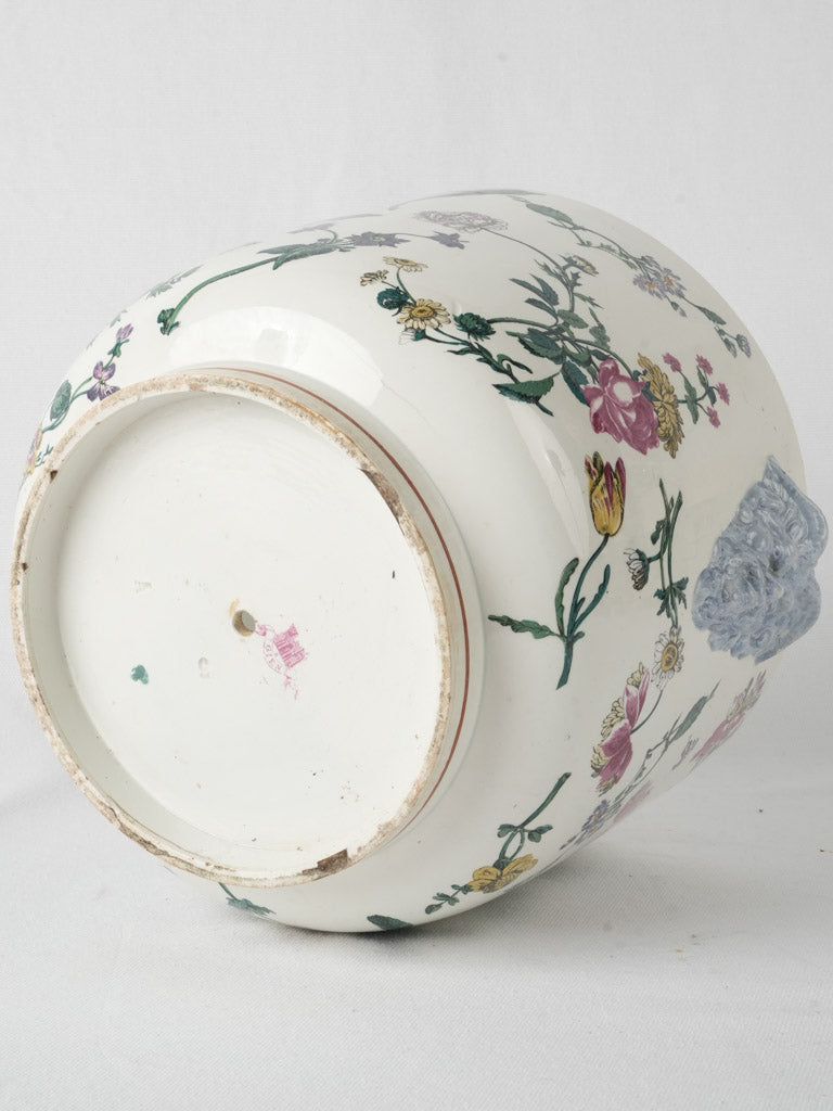 Exquisite French jardinière with Bacchus grips