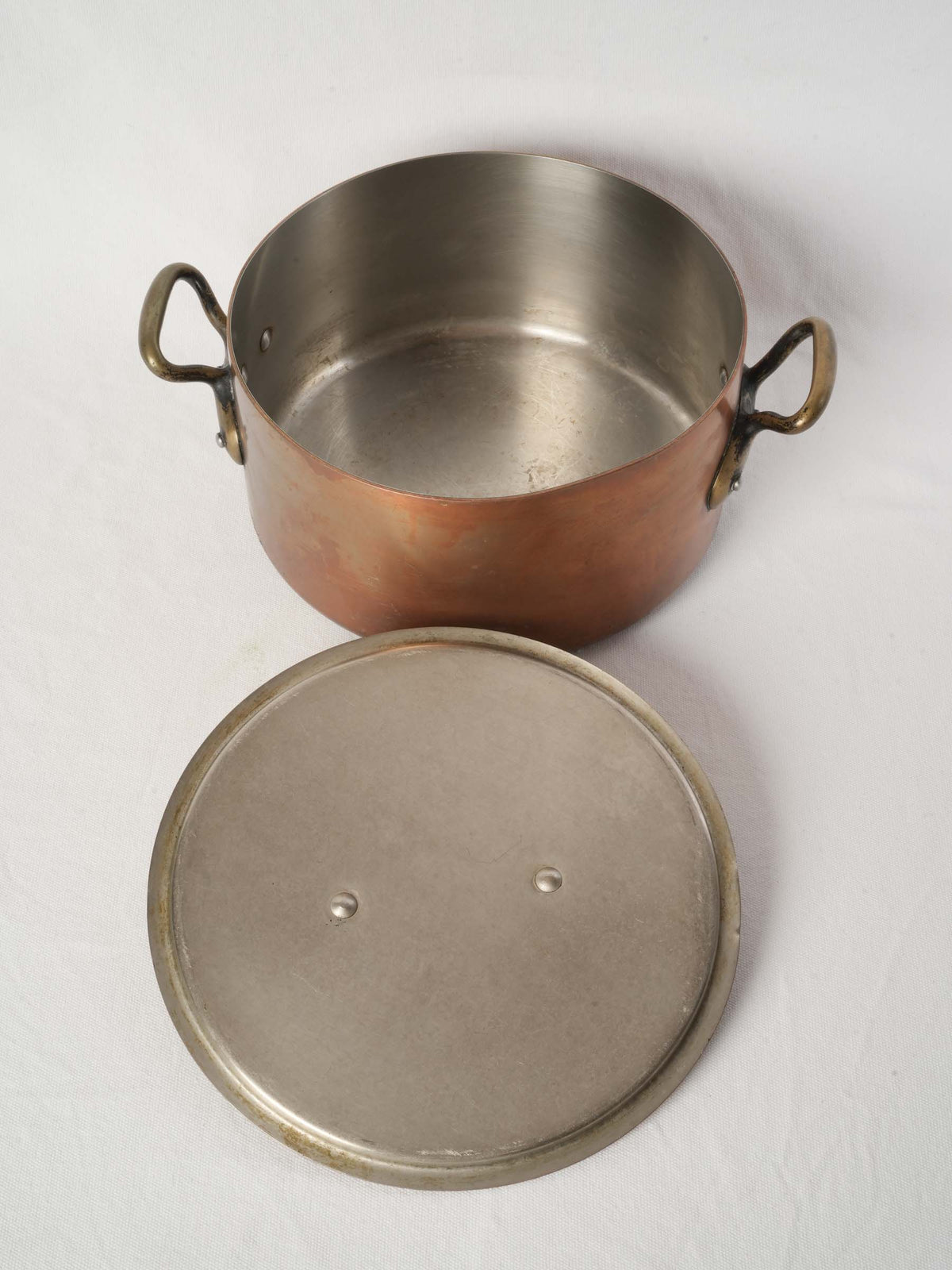 Large French Copper Cocotte with Stainless Steel Lining