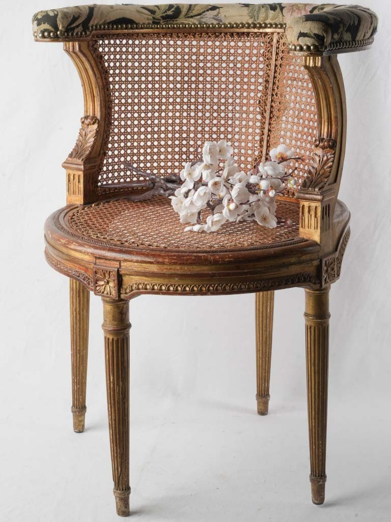 Petite Louis XVI Style Caned Desk Armchair Circa 1900 - 30¼"