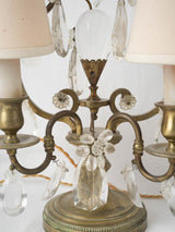 Ornate brass girandole floral lamps
