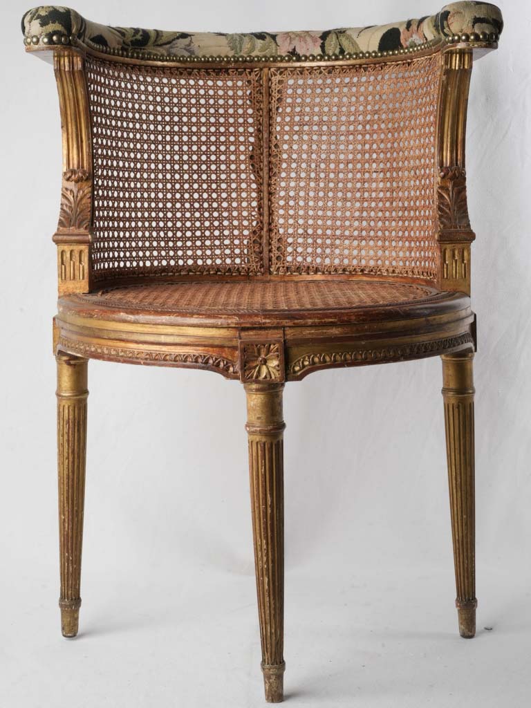 Petite Louis XVI Style Caned Desk Armchair Circa 1900 - 30¼"