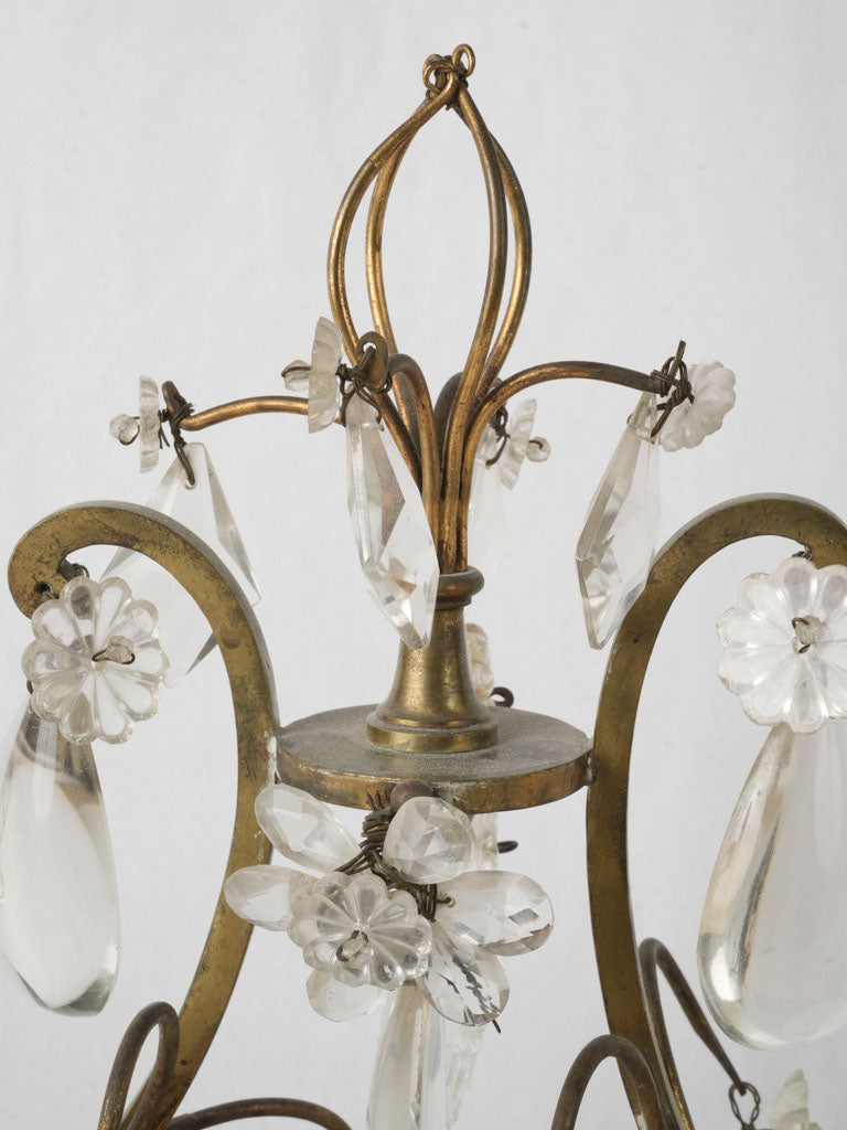 Symmetrical sparkling French brass lamps