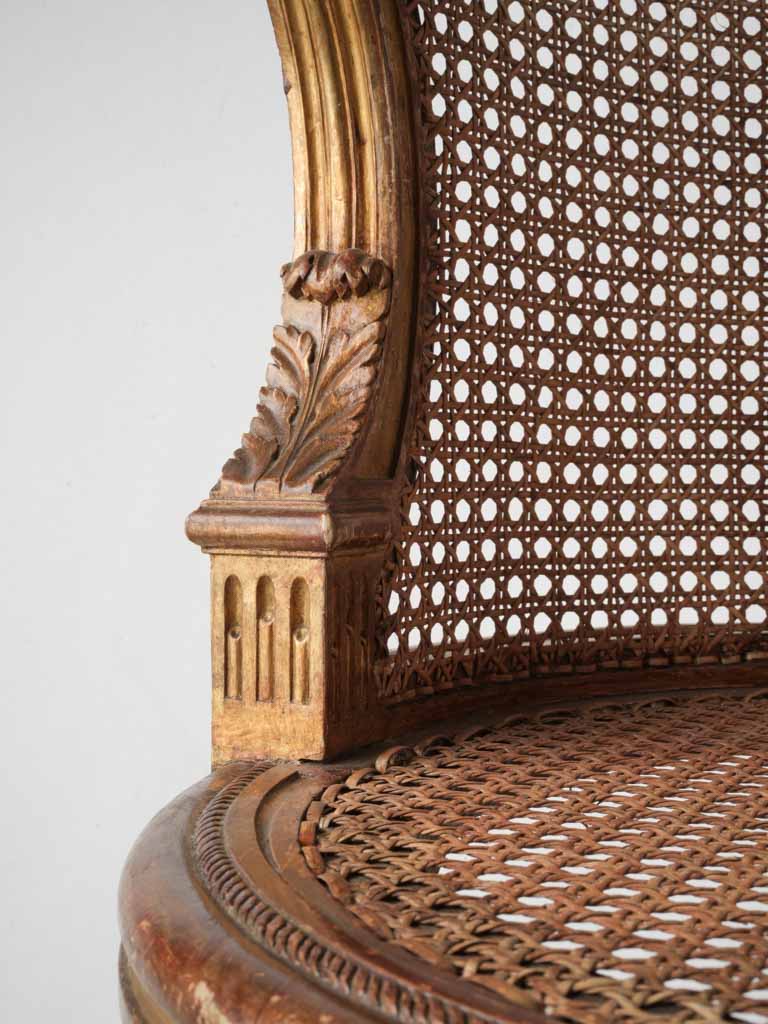 Petite Louis XVI Style Caned Desk Armchair Circa 1900 - 30¼"