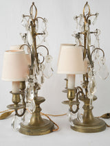 Vintage two-light linen French lamps