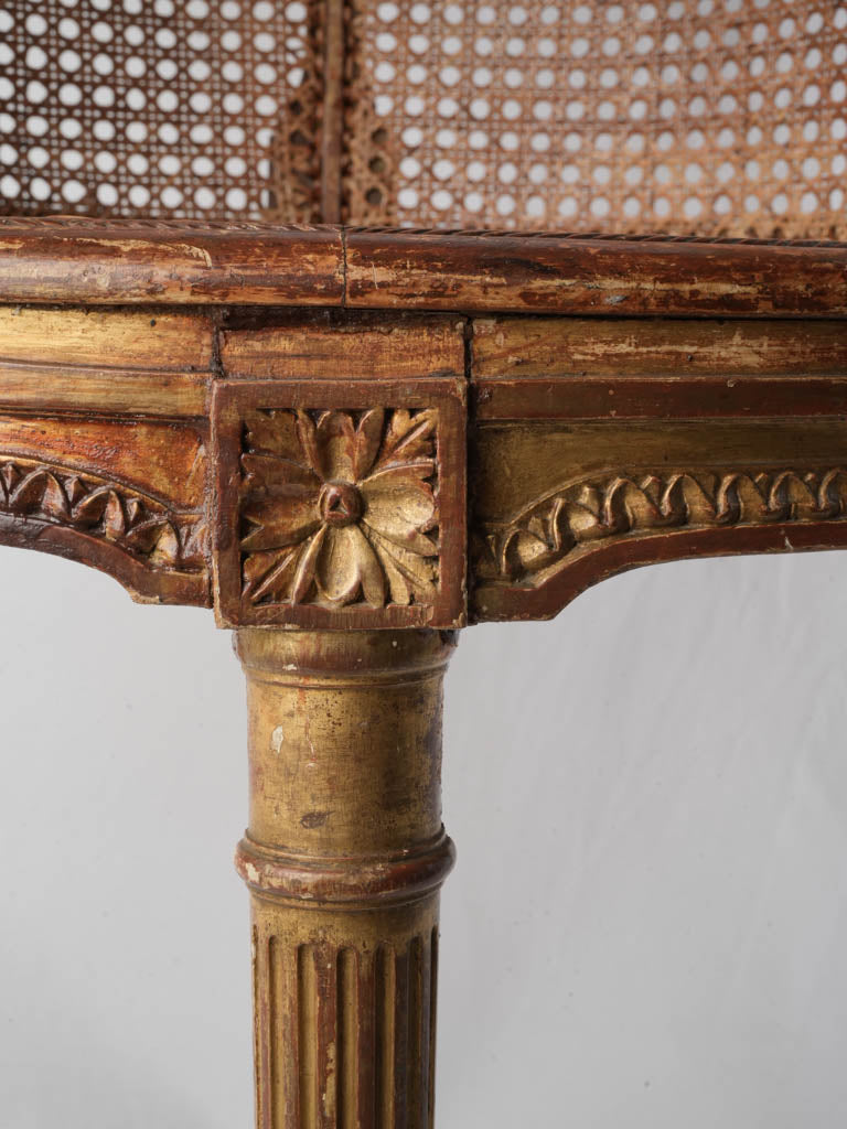 Petite Louis XVI Style Caned Desk Armchair Circa 1900 - 30¼"