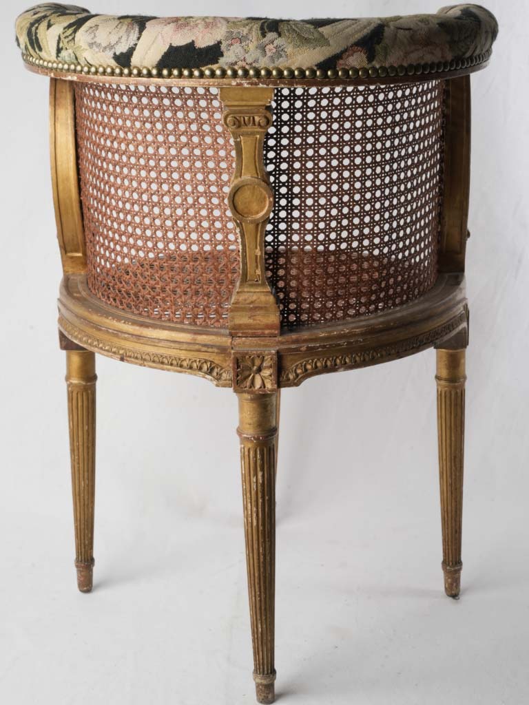Petite Louis XVI Style Caned Desk Armchair Circa 1900 - 30¼"