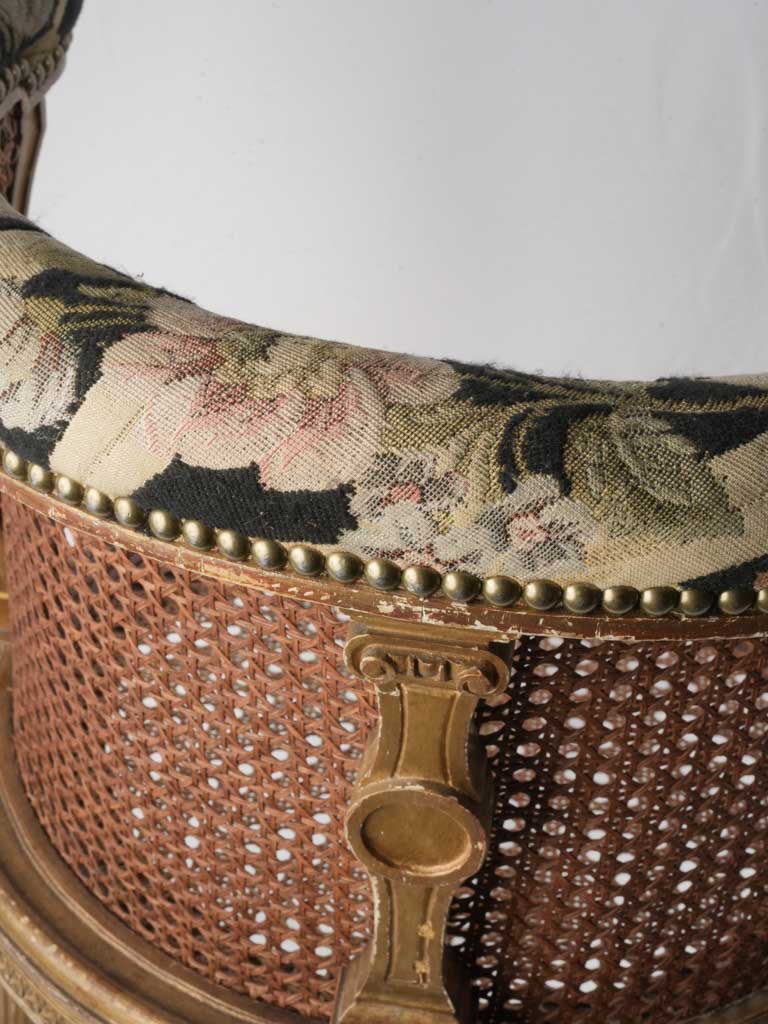 Petite Louis XVI Style Caned Desk Armchair Circa 1900 - 30¼"