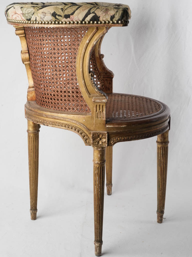 Petite Louis XVI Style Caned Desk Armchair Circa 1900 - 30¼"