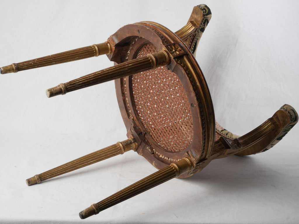 Petite Louis XVI Style Caned Desk Armchair Circa 1900 - 30¼"